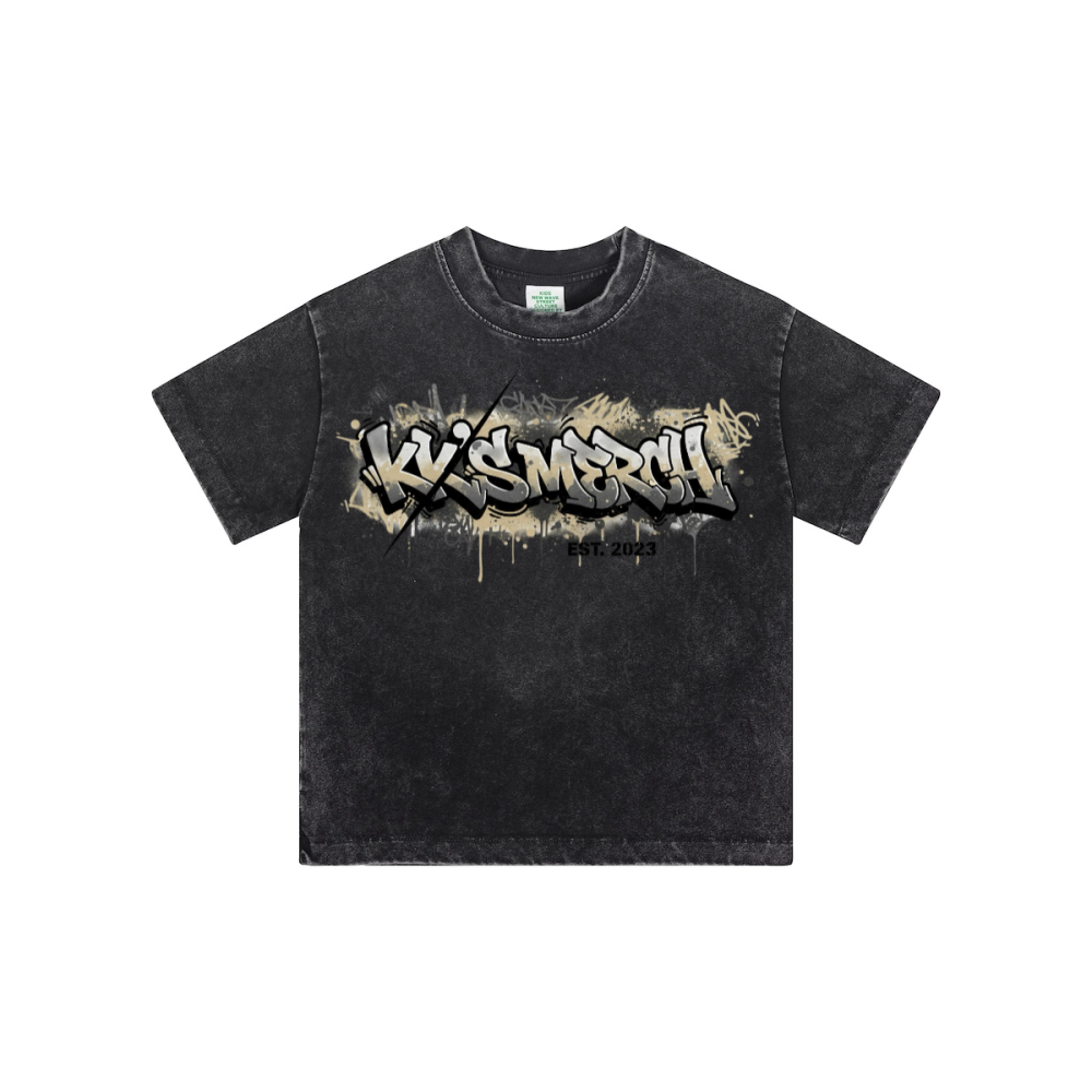 Streetwear Kids Vintage Washed T-Shirt(240GSM)