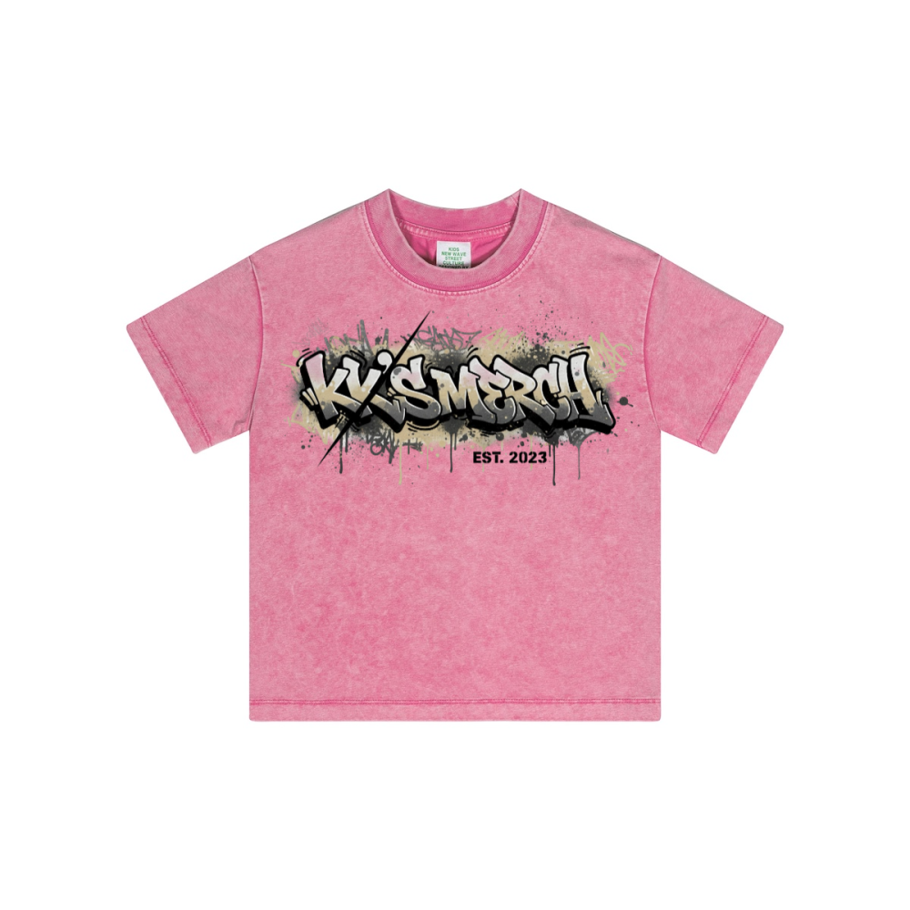 Streetwear Kids Vintage Washed T-Shirt(240GSM)