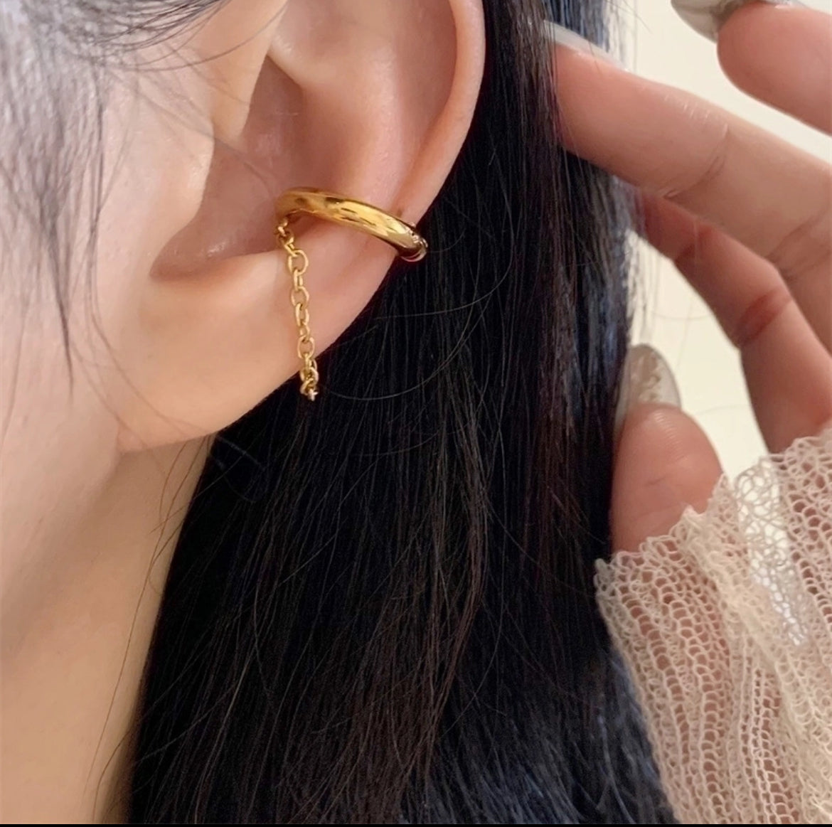 Gold ear clip