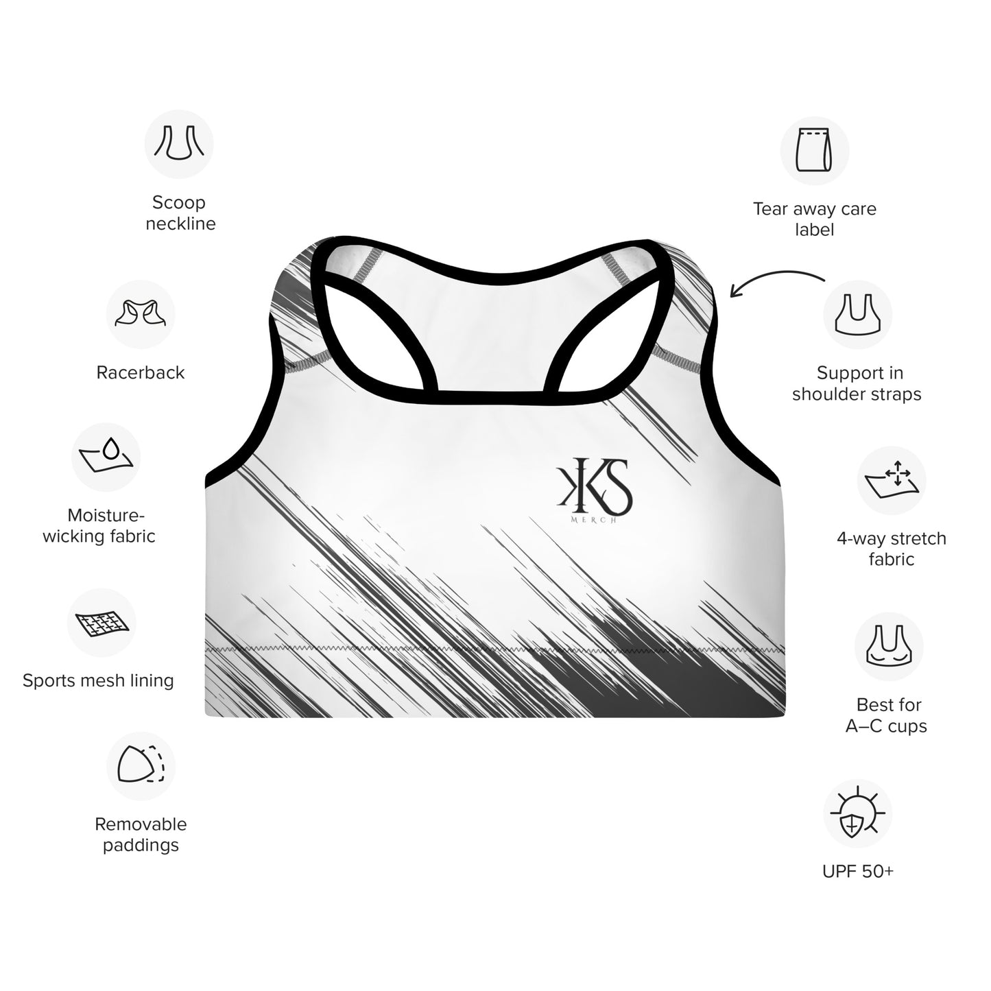 Sujetador deportivo relleno